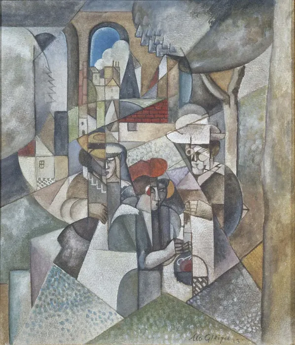 Framed Print : Women Sewing. Creator: Gleizes, Albert (1881-1953) Framed Print : Women Sewing. Creator: Gleizes, Albert (1881-1953)