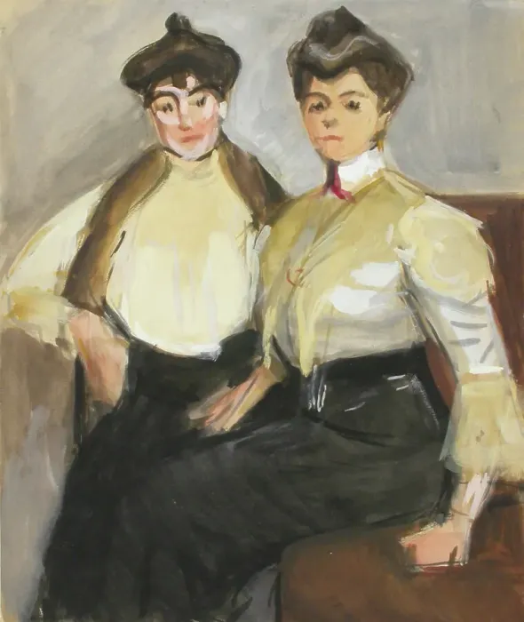 Framed Print : Two women, sketch, c1910s. Creator: Verner Thome Framed Print : Two women, sketch, c1910s. Creator: Verner Thome