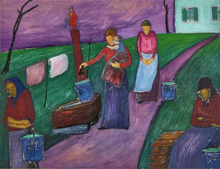 Framed Print : Women at the Spring. Creator: Werefkin; Marianne; von (1860-1938) Framed Print : Women at the Spring. Creator: Werefkin; Marianne; von (1860-1938)