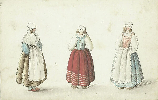 Three women standing, c.1646-c.1654. Creator: Gesina ter Borch