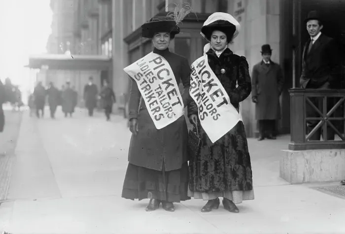 Framed Print : Women strike pickets, New York, 1910. Creator: Bain News Service Framed Print : Women strike pickets, New York, 1910. Creator: Bain News Service