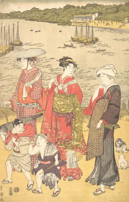 Framed Print : Women at Takanawa Beach, ca. 1790s. Creator: Utagawa Toyokuni I Framed Print : Women at Takanawa Beach, ca. 1790s. Creator: Utagawa Toyokuni I