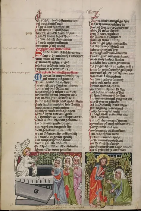Framed Print : The Women at the Tomb: Noli me tangere; Weltchronik, about 1400-1410. Creator: Unknown Framed Print : The Women at the Tomb: Noli me tangere; Weltchronik, about 1400-1410. Creator: Unknown