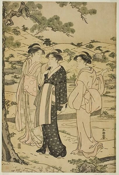 Women Visiting an Inari Shrine, c. 1780 / 1801. Creator: Katsukawa Shuncho
