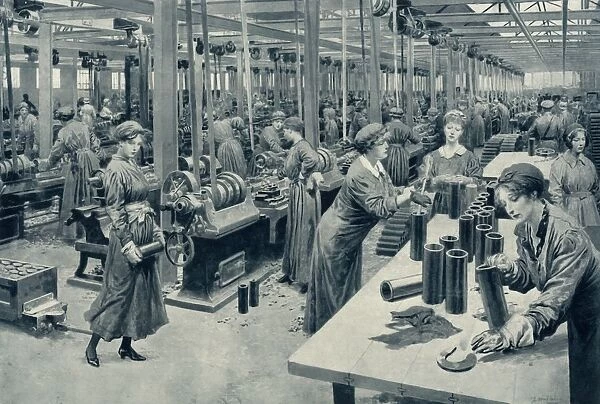 Women at Work that Men might Fight, 1916. Creator: Unknown