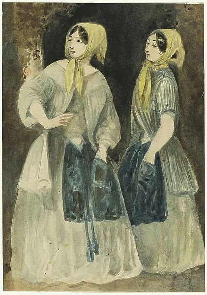 Two Women in Yellow Kerchiefs, n.d. Creator: Constantin Guys
