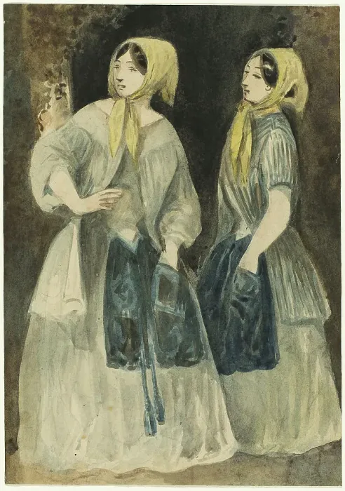 Framed Print : Two Women in Yellow Kerchiefs, n.d. Creator: Constantin Guys Framed Print : Two Women in Yellow Kerchiefs, n.d. Creator: Constantin Guys