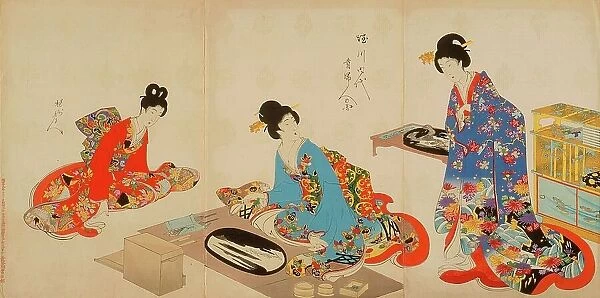 Women's Activities of the Tokugawa Era: Creating Bonkei (actually... between c1896 and c1897. Creator: Chikanobu Yoshu)