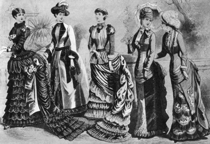 Framed Print : Womens fashion of the 1880s and 1890s, 1937 Framed Print : Womens fashion of the 1880s and 1890s, 1937