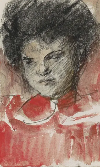 Framed Print : Women's head, looking to the left, 1887-1934. Creator: Isaac Lazerus Israels Framed Print : Women's head, looking to the left, 1887-1934. Creator: Isaac Lazerus Israels
