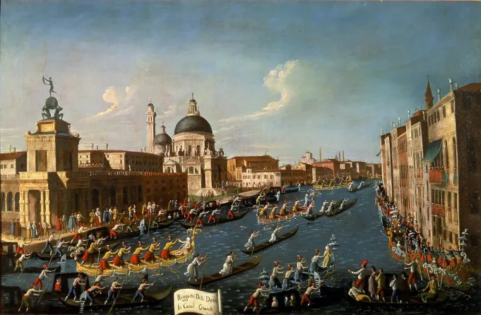 Framed Print : The women's regatta on the Grand Canal, 1779-1792. Creator: Bella, Gabriele (1730-1799) Framed Print : The women's regatta on the Grand Canal, 1779-1792. Creator: Bella, Gabriele (1730-1799)