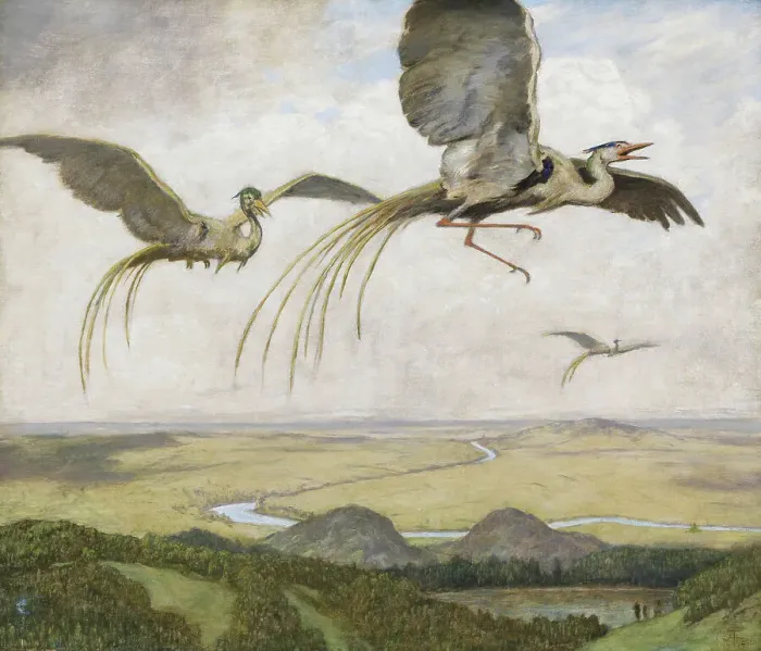 Framed Print : Wonder birds, 1917. Creator: Thoma, Hans (1839-1924) Framed Print : Wonder birds, 1917. Creator: Thoma, Hans (1839-1924)