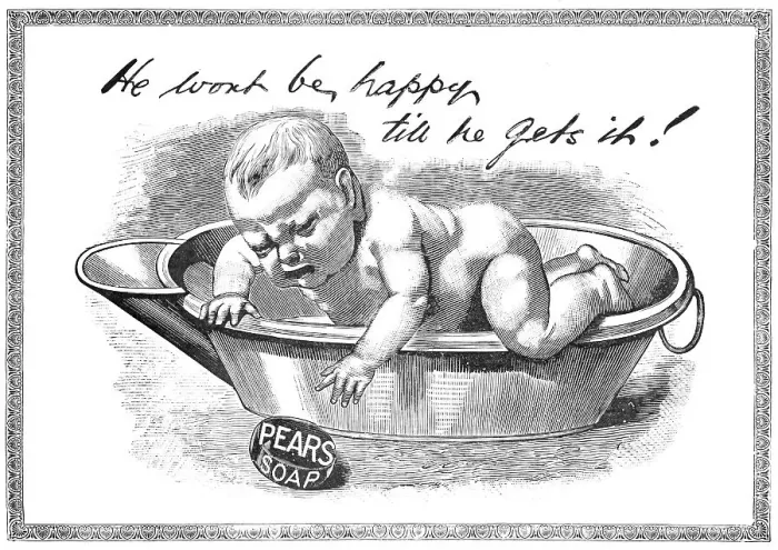 Framed Print : He won't be happy till he gets it! - Pears Soap, 1909. Creator: Unknown Framed Print : He won't be happy till he gets it! - Pears Soap, 1909. Creator: Unknown
