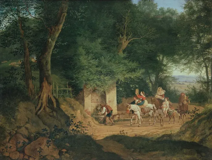 Framed Print : The Well in the Wood at Ariccia, 1831. Artist: Richter, Gustav (Karl Ludwig) (1823-1884) Framed Print : The Well in the Wood at Ariccia, 1831. Artist: Richter, Gustav (Karl Ludwig) (1823-1884)