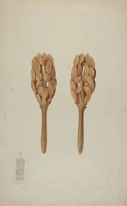 Framed Print : Wood Carving, 1935 / 1942. Creator: Clyde L. Cheney Framed Print : Wood Carving, 1935 / 1942. Creator: Clyde L. Cheney