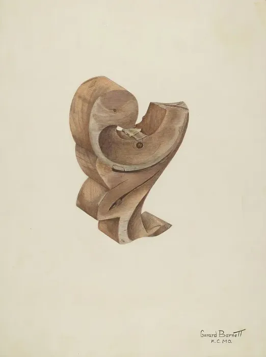 Framed Print : Wood Carving, 1935 / 1942. Creator: Gerard Barnett Framed Print : Wood Carving, 1935 / 1942. Creator: Gerard Barnett