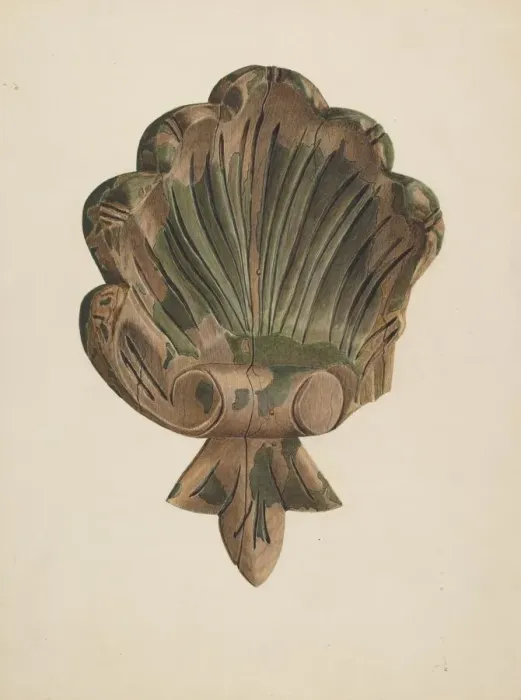 Framed Print : Wood Carving - Shell, c. 1939. Creator: Joseph Ficcadenti Framed Print : Wood Carving - Shell, c. 1939. Creator: Joseph Ficcadenti