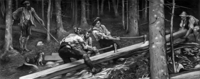 Framed Print : The Wood Cutters, c1880-1882. Artist: Hubert von Herkomer Framed Print : The Wood Cutters, c1880-1882. Artist: Hubert von Herkomer