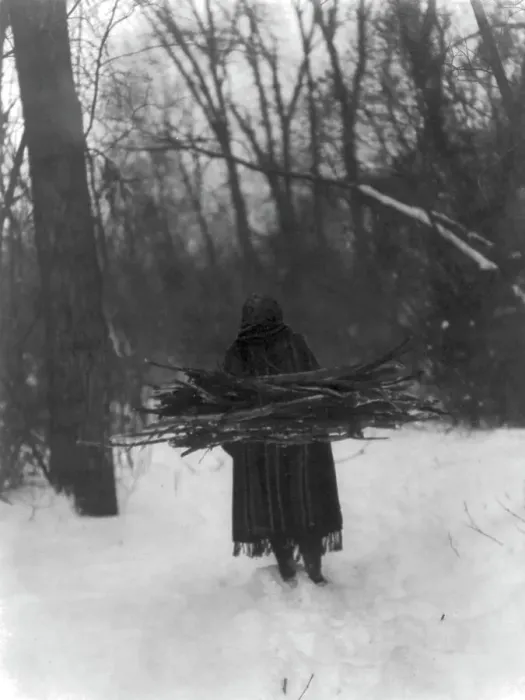 Framed Print : The wood gatherer-Sioux, c1908. Creator: Edward Sheriff Curtis Framed Print : The wood gatherer-Sioux, c1908. Creator: Edward Sheriff Curtis