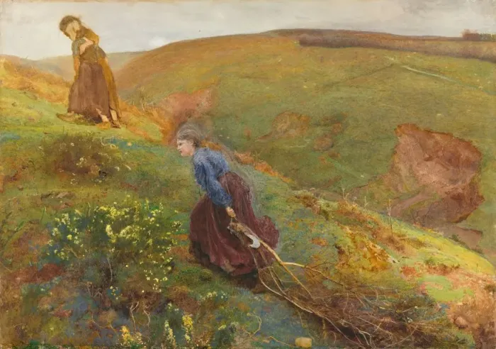 Framed Print : The Wood Gatherers, 1869. Creator: John William North (British, 1842-1924)