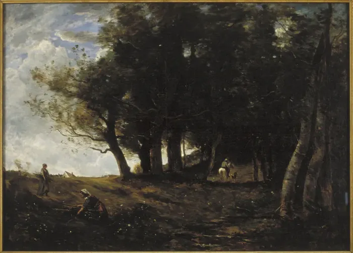 Framed Print : The Wood Gatherers, 1875. Artist: Jean-Baptiste-Camille Corot Framed Print : The Wood Gatherers, 1875. Artist: Jean-Baptiste-Camille Corot