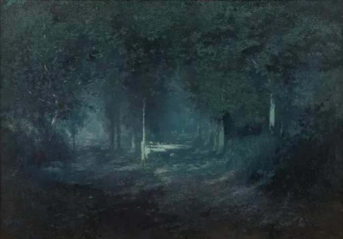 Framed Print : Wood by Moonlight, late 19th-early 20th century. Creator: Adriaan Joseph Heymans Framed Print : Wood by Moonlight, late 19th-early 20th century. Creator: Adriaan Joseph Heymans