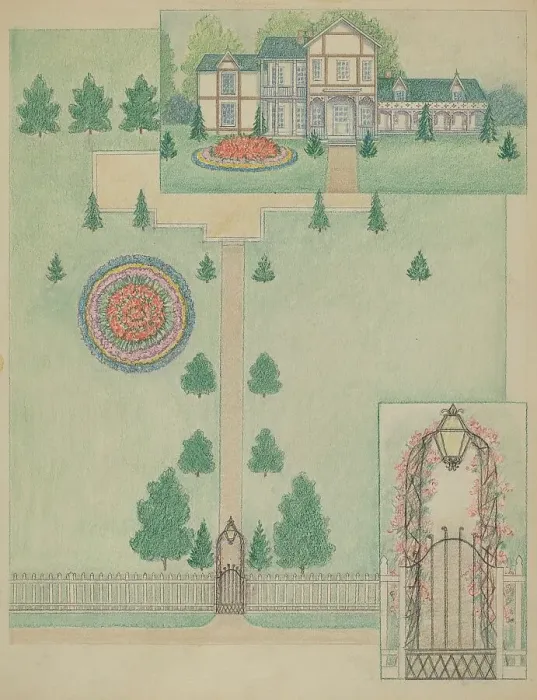 Framed Print : Wood Residence, c. 1936. Creator: Tabea Hosier Framed Print : Wood Residence, c. 1936. Creator: Tabea Hosier