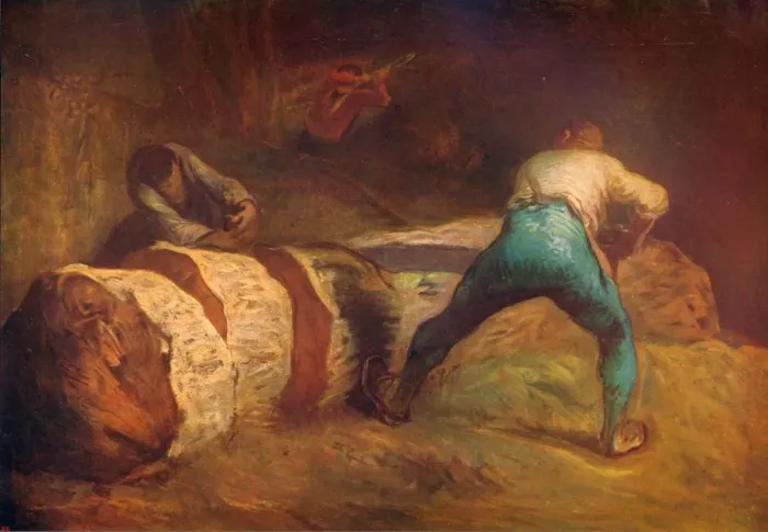 Framed Print : The Wood-Sawyers, 1850-1852, (c1915). Artist: Jean Francois Millet Framed Print : The Wood-Sawyers, 1850-1852, (c1915). Artist: Jean Francois Millet