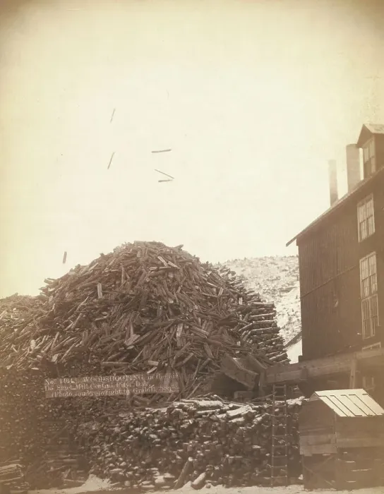 Framed Print : Wood shooting in the air, De Smet Mill, Center City, Dak, 1888. Creator: John C. H. Grabill Framed Print : Wood shooting in the air, De Smet Mill, Center City, Dak, 1888. Creator: John C. H. Grabill
