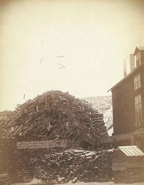 Wood shooting in the air, De Smet Mill, Center City, Dak, 1888. Creator: John C. H. Grabill