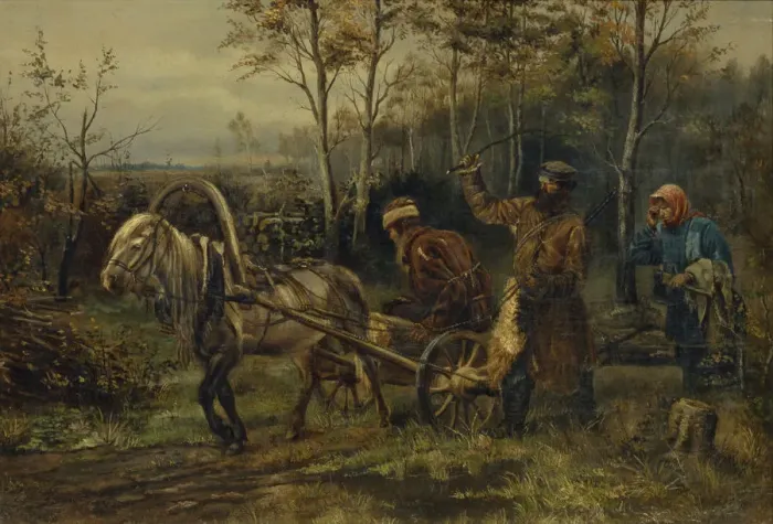 Framed Print : Wood Stealer. Artist: Pryanishnikov, Illarion Mikhailovich (1840-1894)