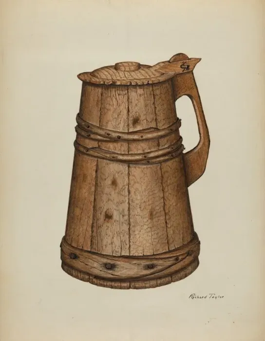Framed Print : Wood Tankard, 1940. Creator: Richard Taylor Framed Print : Wood Tankard, 1940. Creator: Richard Taylor