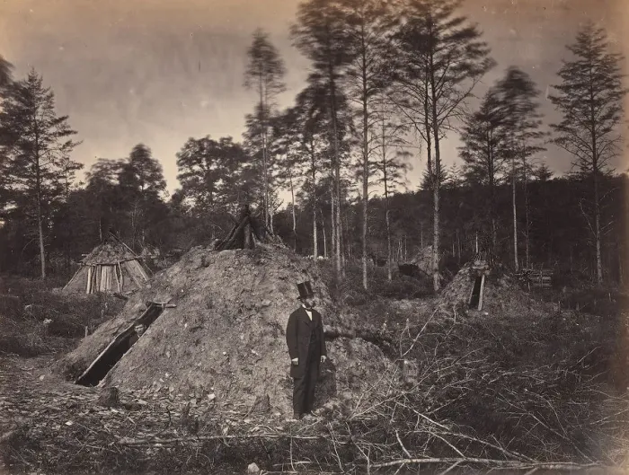 Framed Print : Woodchoppers Huts in a Virginia Forest. On the Orange & Alexandria Railroad. Wood Su Framed Print : Woodchoppers Huts in a Virginia Forest. On the Orange & Alexandria Railroad. Wood Su