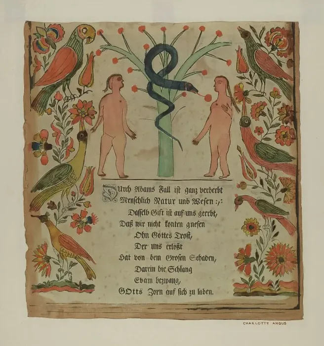 Framed Print : Woodcut Vorschrift, 1935 / 1942. Creator: Charlotte Angus Framed Print : Woodcut Vorschrift, 1935 / 1942. Creator: Charlotte Angus