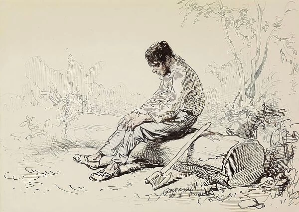 Woodcutter, 1855-1857. Creator: Paul Gavarni
