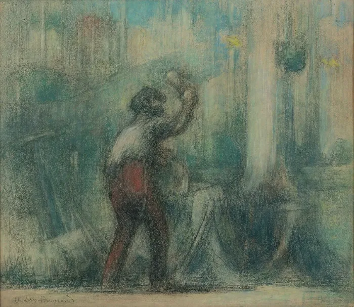 Framed Print : The Woodcutter, 1870-1920. Creator: Charles Angrand Framed Print : The Woodcutter, 1870-1920. Creator: Charles Angrand