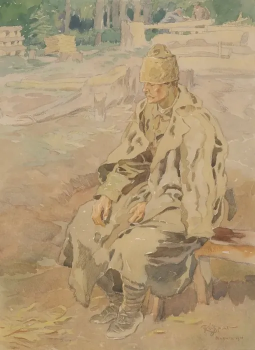 Framed Print : The woodcutter from Magura, 1916. Creator: Adolf Kaspar Framed Print : The woodcutter from Magura, 1916. Creator: Adolf Kaspar