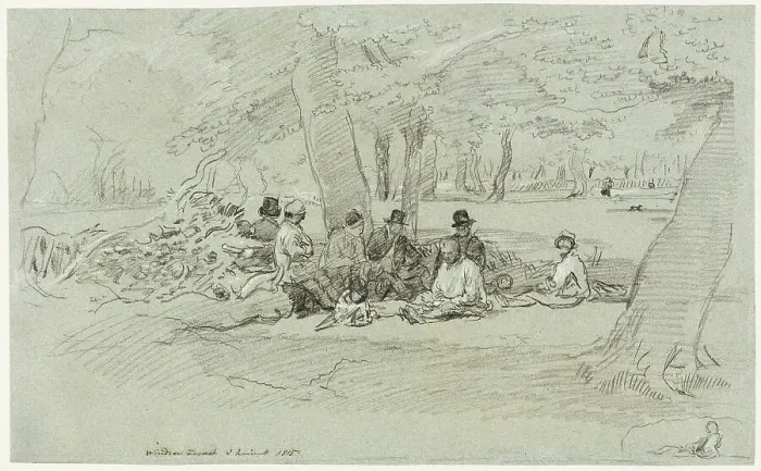 Framed Print : The Woodcutters Repast, 1815. Creator: John Linnell