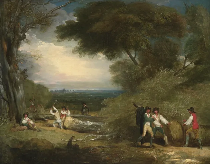 Framed Print : Woodcutters in Windsor Great Park, 1795. Creator: Benjamin West Framed Print : Woodcutters in Windsor Great Park, 1795. Creator: Benjamin West