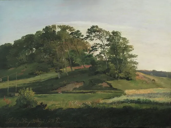 Framed Print : Wooded Hills at Sorupvang, 1841. Creator: Johan Thomas Lundbye Framed Print : Wooded Hills at Sorupvang, 1841. Creator: Johan Thomas Lundbye