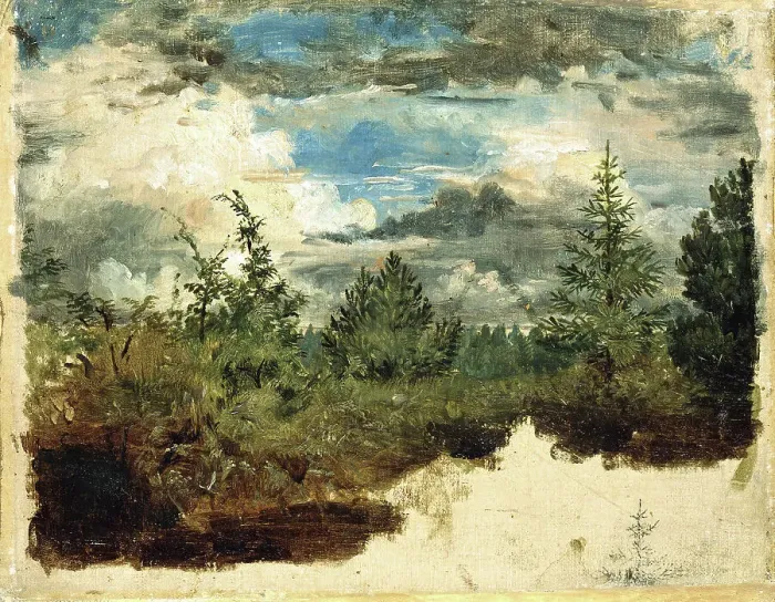 Framed Print : A Wooded Hillside. Study. Creator: Kilian Christoffer Zoll Framed Print : A Wooded Hillside. Study. Creator: Kilian Christoffer Zoll