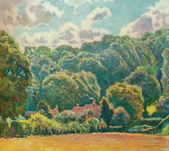 Framed Print : A Wooded Hillside, Upton Grey, c1914. Artist: Emile Claus Framed Print : A Wooded Hillside, Upton Grey, c1914. Artist: Emile Claus