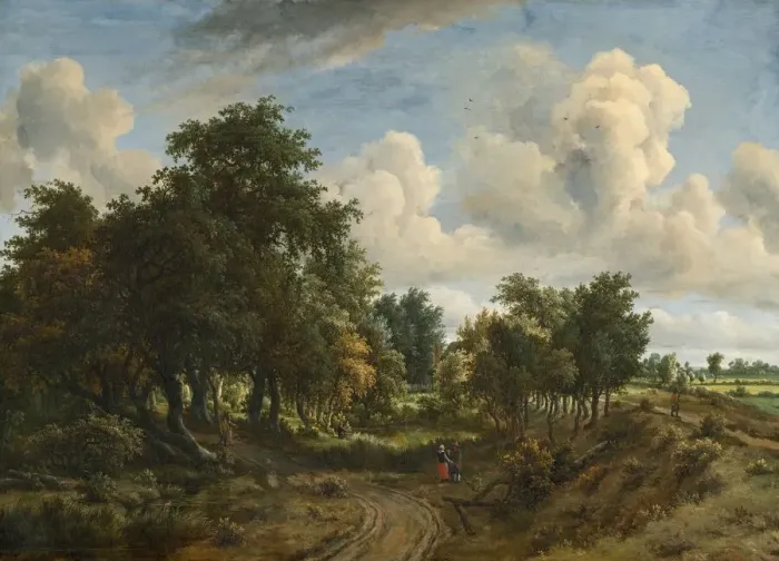 Framed Print : A Wooded Landscape, 1663. Creator: Meindert Hobbema Framed Print : A Wooded Landscape, 1663. Creator: Meindert Hobbema