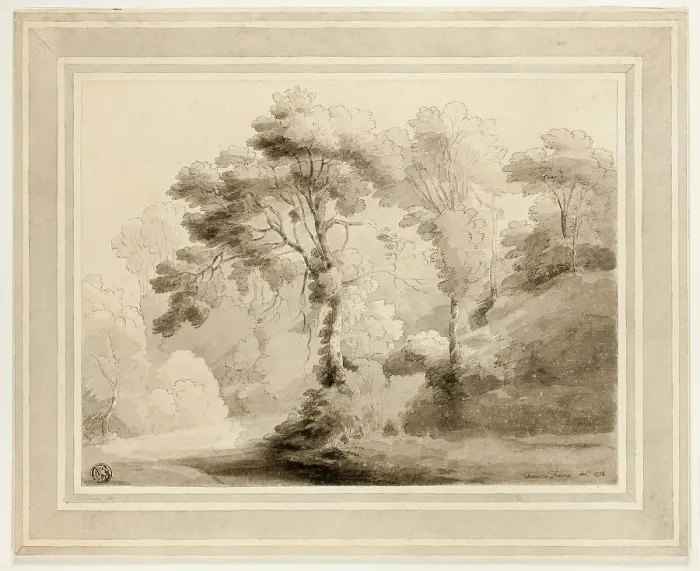 Framed Print : Wooded Landscape, 1774. Creator: Francis Towne Framed Print : Wooded Landscape, 1774. Creator: Francis Towne