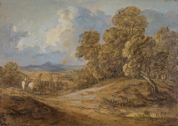 Framed Print : Wooded Landscape With Figures on Horseback, 1785-1788. Creator: Thomas Gainsborough Framed Print : Wooded Landscape With Figures on Horseback, 1785-1788. Creator: Thomas Gainsborough