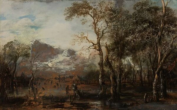 Wooded Landscape with Hunter / Winter Landscape, c.1642-1643. Creator: Aert van der Neer