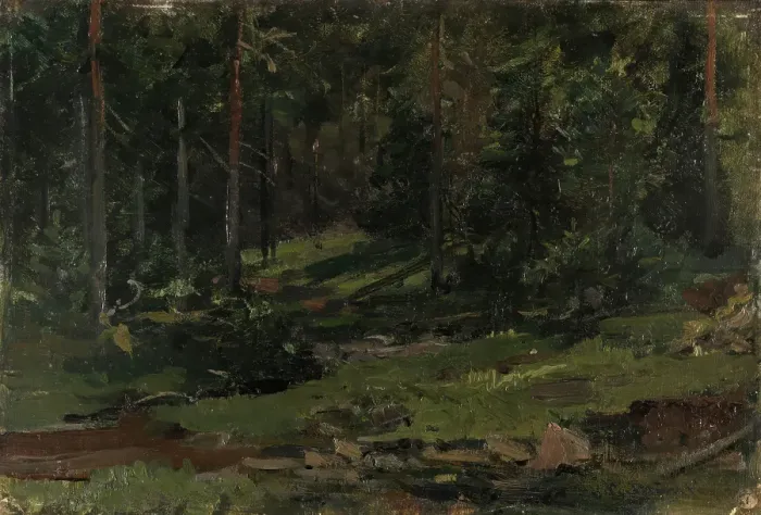 Framed Print : Wooded Landscape, probably 1891. Creator: Gerhard Munthe Framed Print : Wooded Landscape, probably 1891. Creator: Gerhard Munthe