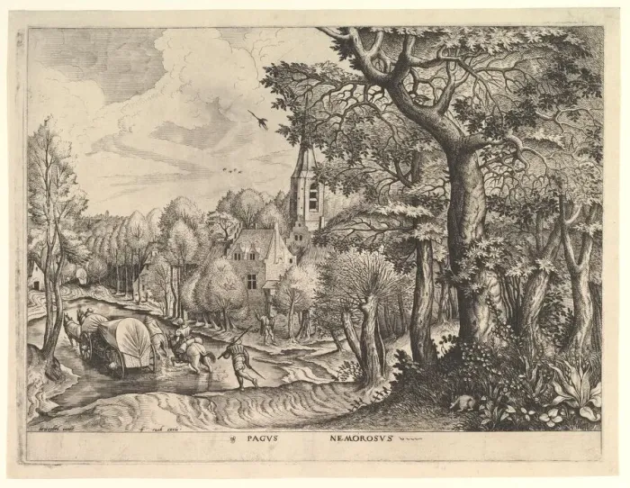Framed Print : Wooded Region (Pagus Nemorosus) from The Large Landscapes, ca. 1555-56 Framed Print : Wooded Region (Pagus Nemorosus) from The Large Landscapes, ca. 1555-56