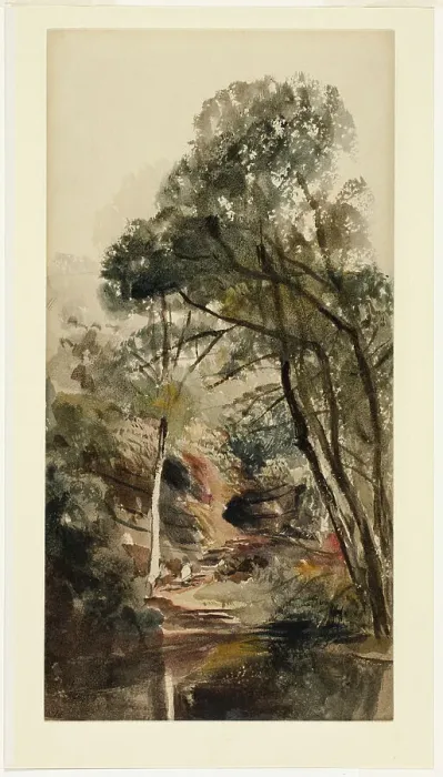 Framed Print : A Wooded River Landscape, 1839 / 40. Creator: Peter de Wint Framed Print : A Wooded River Landscape, 1839 / 40. Creator: Peter de Wint