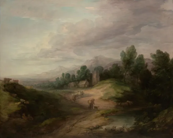 Framed Print : Wooded Upland Landscape, probably 1783. Creator: Thomas Gainsborough Framed Print : Wooded Upland Landscape, probably 1783. Creator: Thomas Gainsborough